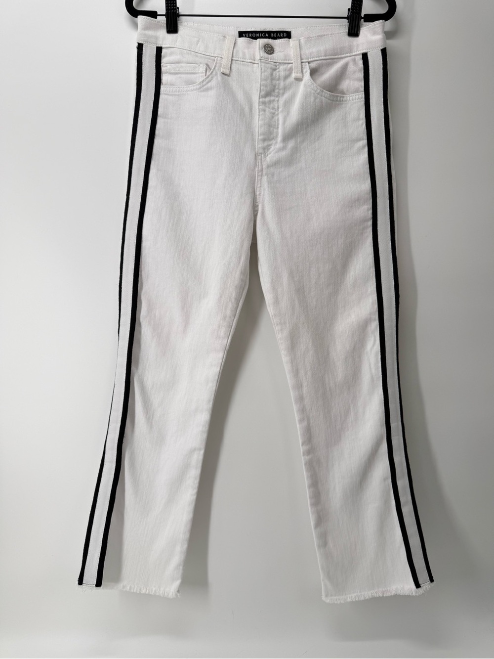 Veronica Beard Carly Kick Flare High Rise Jeans white 28